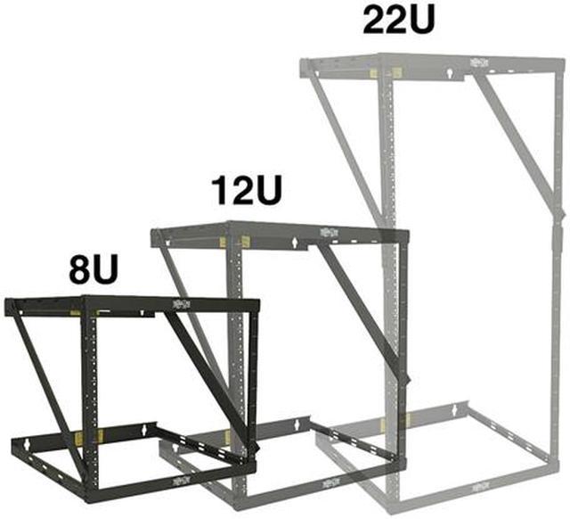 Tripp Lite Wall-Mount 2-Post Open Frame Rack, 8U / 12U / 22U Expandable  Low-Profile Switch-Depth (SRWO8U22)