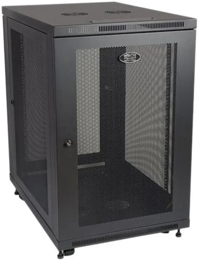 Main image of Tripp Lite SR18UB Series SmartRack 18U Mid-Depth Half-Height Rack Enclosure Cabinet - 18U Rack Height x 19" Rack Width -Black -1000 lb Dynamic/Rolling Weight Capacity-1000 lb Static/Stationary Weight