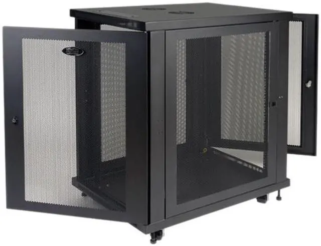 Alt view image 4 of 6 - Tripp Lite SR18UB Series SmartRack 18U Mid-Depth Half-Height Rack Enclosure Cabinet - 18U Rack Height x 19" Rack Width -Black -1000 lb Dynamic/Rolling Weight Capacity-1000 lb Static/Stationary Weight