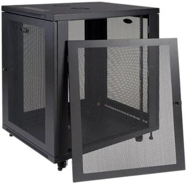 Alt view image 3 of 6 - Tripp Lite SR18UB Series SmartRack 18U Mid-Depth Half-Height Rack Enclosure Cabinet - 18U Rack Height x 19" Rack Width -Black -1000 lb Dynamic/Rolling Weight Capacity-1000 lb Static/Stationary Weight
