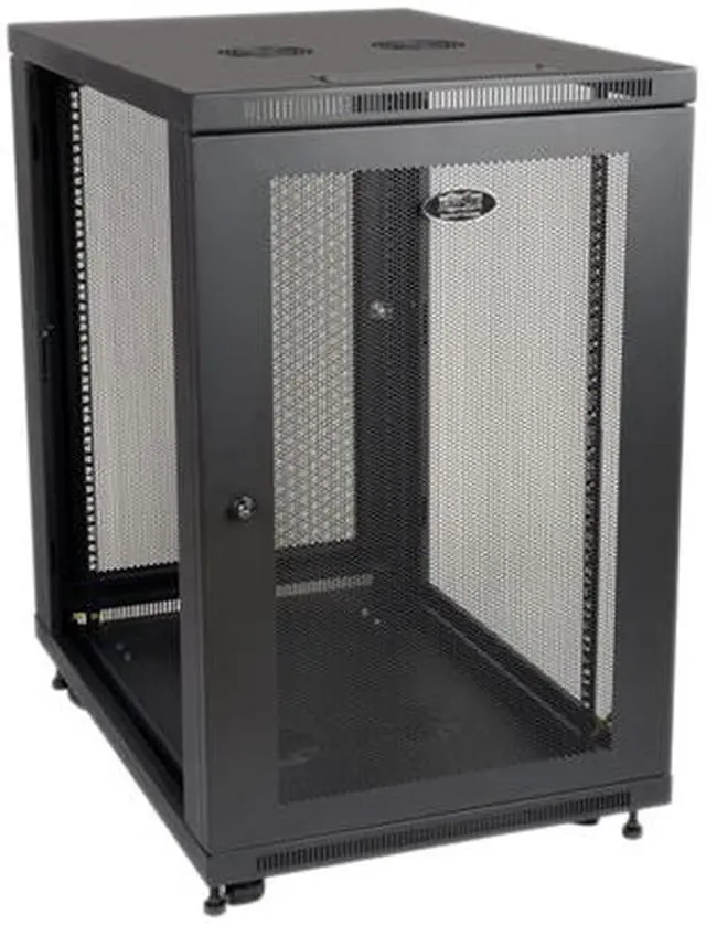 Alt view image 2 of 6 - Tripp Lite SR18UB Series SmartRack 18U Mid-Depth Half-Height Rack Enclosure Cabinet - 18U Rack Height x 19" Rack Width -Black -1000 lb Dynamic/Rolling Weight Capacity-1000 lb Static/Stationary Weight