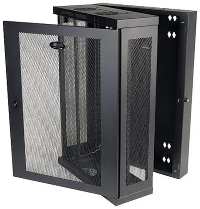 Alt view image 3 of 8 - Tripp Lite SmartRack Slim 18U Swinging Wall-Mount Rack Enclosure Cabinet