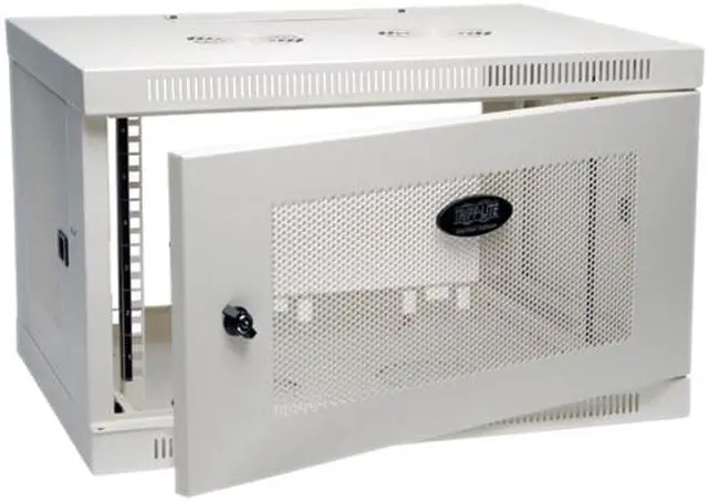 Alt view image 2 of 4 - Tripp Lite White SmartRack 6U Wall-Mount Rack Enclosure Cabinet