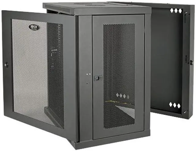 Alt view image 2 of 5 - Tripp Lite 15U Wall-Mount Rack Enclosure Cabinet, Hinged Back, Switch-Depth (SRW15US)