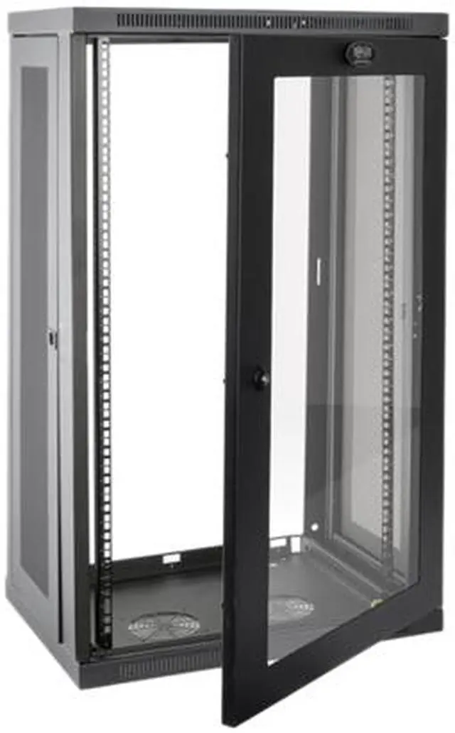 Alt view image 3 of 5 - Tripp Lite SRW21UG SmartRack 21U Low-Profile Switch-Depth Wall-Mount Rack Enclosure Cabinet