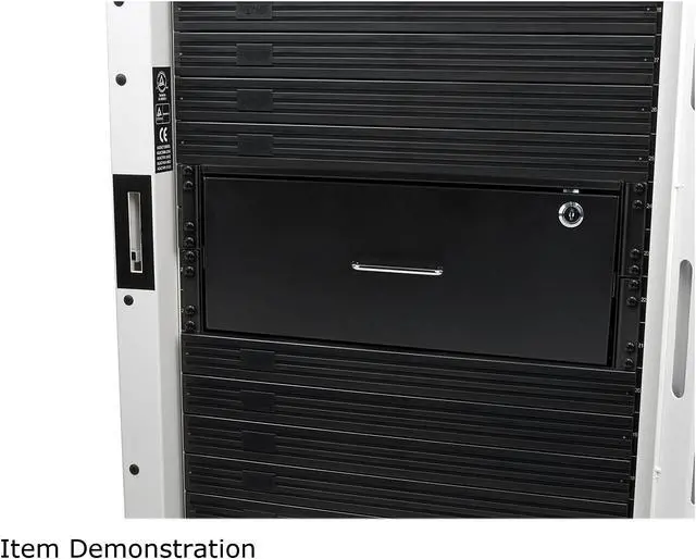 Alt view image 6 of 9 - 4U drawer mounts in EIA-standard 19 in. 2-post rack to store tools, notes, cables, computer discs and other essential rack equipment accessories up to 50 lb