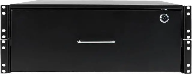 Alt view image 3 of 9 - 4U drawer mounts in EIA-standard 19 in. 2-post rack to store tools, notes, cables, computer discs and other essential rack equipment accessories up to 50 lb