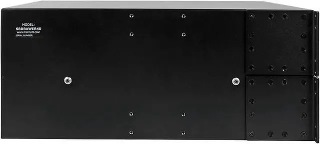 Alt view image 5 of 9 - 4U drawer mounts in EIA-standard 19 in. 2-post rack to store tools, notes, cables, computer discs and other essential rack equipment accessories up to 50 lb