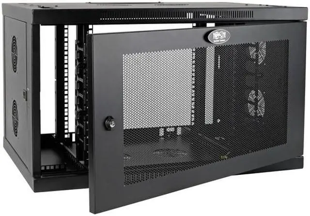 Alt view image 3 of 7 - Tripp Lite 9U Wall Mount Server Rack Enclosure, Server Cabinet with Cable Management, Switch-Depth up to 20.5", Wide (SRW9UDPVRT)