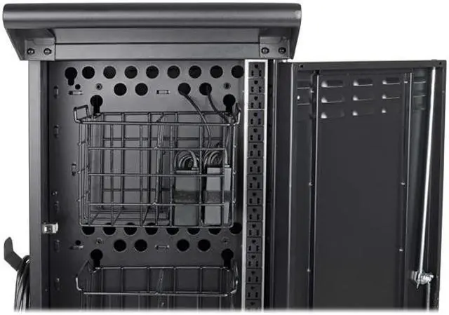 Alt view image 6 of 9 - Tripp Lite 21-Port AC Mobile Charging Cart Storage Station for Chromebooks, iPads, Laptops, Tablets, Black (CSC21AC)