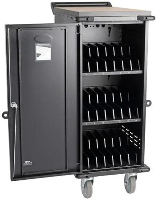 Alt view image 2 of 9 - Tripp Lite 21-Port AC Mobile Charging Cart Storage Station for Chromebooks, iPads, Laptops, Tablets, Black (CSC21AC)