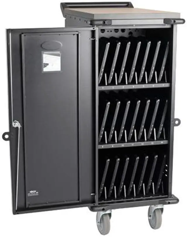 Alt view image 3 of 9 - Tripp Lite 21-Port AC Mobile Charging Cart Storage Station for Chromebooks, iPads, Laptops, Tablets, Black (CSC21AC)
