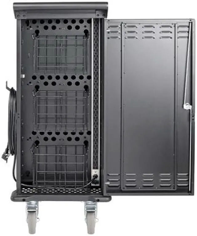 Alt view image 5 of 9 - Tripp Lite 21-Port AC Mobile Charging Cart Storage Station for Chromebooks, iPads, Laptops, Tablets, Black (CSC21AC)