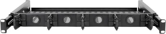 Alt view image 2 of 6 - TRIPP LITE SRWSHELF4P1U Cantilevered Steel Rack Shelf - 1U, Vented, Integrated Cable Rings, 14.2 in. Deep, Holds up to 50 lbs.