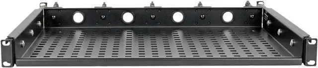 Alt view image 3 of 6 - TRIPP LITE SRWSHELF4P1U Cantilevered Steel Rack Shelf - 1U, Vented, Integrated Cable Rings, 14.2 in. Deep, Holds up to 50 lbs.