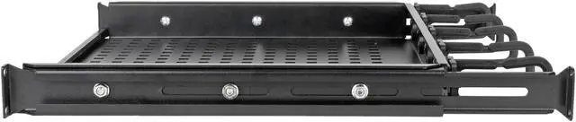 Alt view image 4 of 6 - TRIPP LITE SRWSHELF4P1U Cantilevered Steel Rack Shelf - 1U, Vented, Integrated Cable Rings, 14.2 in. Deep, Holds up to 50 lbs.
