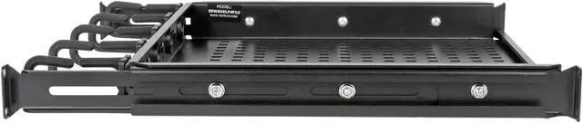 Alt view image 5 of 6 - TRIPP LITE SRWSHELF4P1U Cantilevered Steel Rack Shelf - 1U, Vented, Integrated Cable Rings, 14.2 in. Deep, Holds up to 50 lbs.