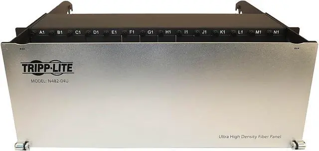 Alt view image 4 of 4 - Tripp Lite Enclosure for 28 High-Density Fiber Cassettes, 4U Rack Mount Patch Panel, 10 Gb, 40 Gb and 100/120 Gb Equipment, Up to 336 Duplex LC Ports (N482-04U)