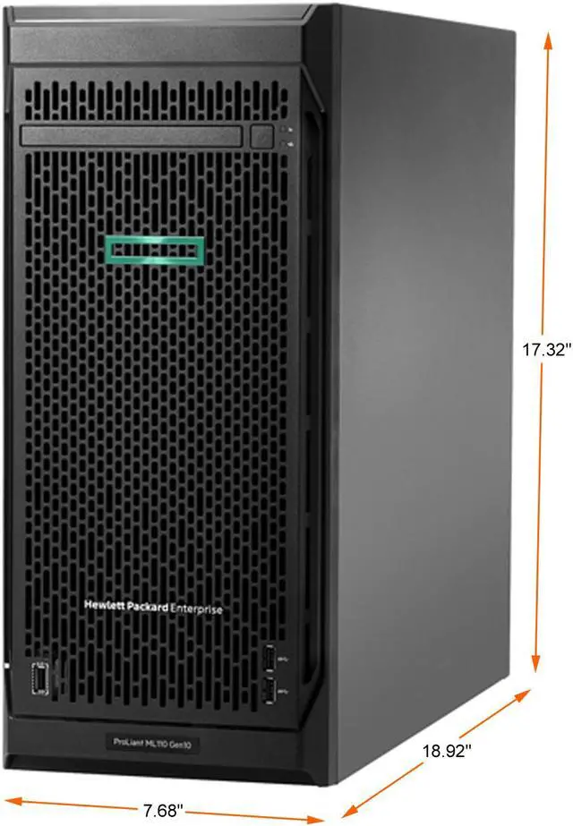 Alt view image 4 of 5 - HPE ProLiant ML110 G10 4.5U Tower Server - 1 x Intel Xeon Silver 4210R 2.40 GHz - 16 GB RAM - Serial ATA/600, 12Gb/s SAS Controller P21449-001