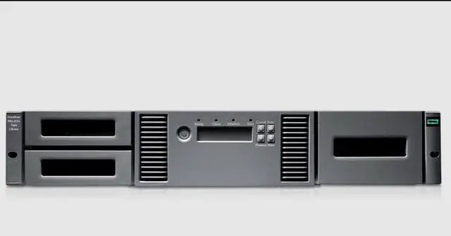 Main image of HPE MSL2024 Tape Library 1x MSL LTO-8 SAS Drive 15x LTO-8 30TB Data Cartridges - 1 x Drive/24 x Slot - LTO-8 - 30 TB (Native) - SAS - Encryption - 2URack-mountable - P77036-B25