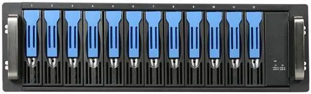 Alt view image 2 of 7 - Habey DS-1220E RAID 0, 1, 5, and JBOD 12 3.5" Drive Bays eSATA 12-bay 3U Rackmount Storage System w/ PCIe Hardware RAID Controller