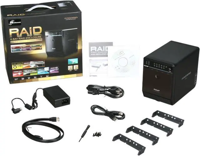 Alt view image 5 of 5 - Mediasonic HFR2-SU2S2 RAID 0 / 1 / 3 / 5 / 10 USB 2.0 eSATA PRORAID Box 4 Bay Raid Enclosure with eSATA