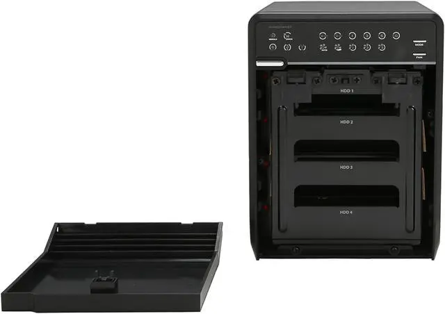 Alt view image 3 of 7 - Mediasonic HFR2-SU3S2FW Raid 0 (Spanning) JBOD  Raid 0 (Stripping)  Raid 1 (Mirroring)  Raid 3 (Stripped set with dedicated parity)  Raid 5 (Striped set with distributed parity)  Raid 10 (Mirroring + Striping) 4 3.5" Drive Bays USB 3.0  eSA