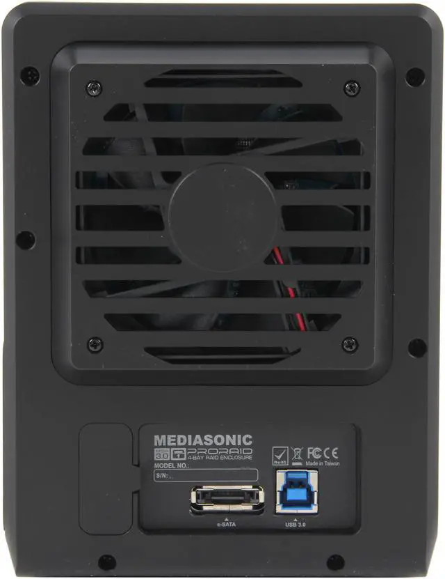 Alt view image 4 of 6 - Mediasonic SmartShield HFR2-ASU3S2 RAID 0/1/3/5/10, JBOD 4 3.5" Drive Bays USB 3.0 / eSATA 4-Bay RAID External Hard Drive Enclosure