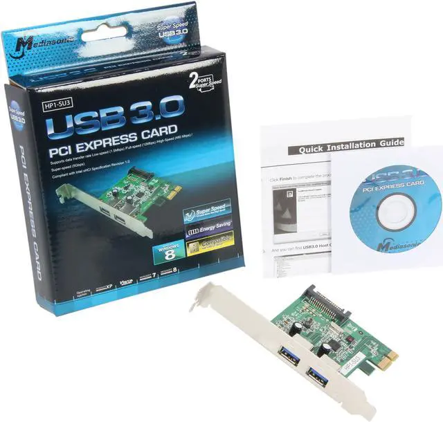Alt view image 6 of 6 - Mediasonic HP1-SU3 USB 3.0 2 Port External USB 3.0 PCI Express Card - LINUX Software RAID supported