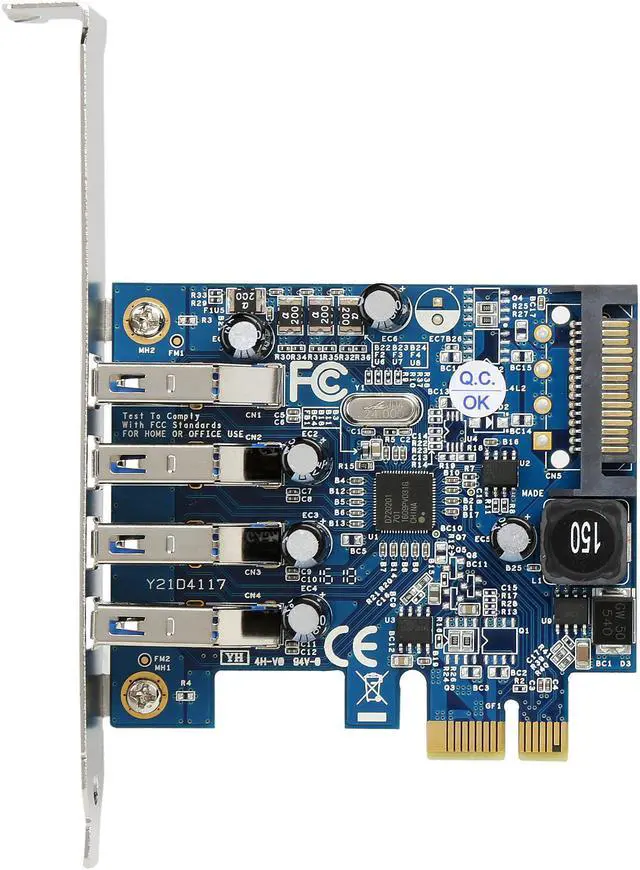 Alt view image 3 of 5 - Mediasonic HP1-U34F PCI Express 4 Ports External USB 3.0 PCI Express Card