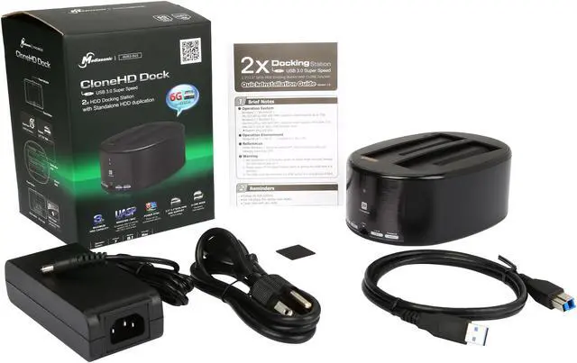 Alt view image 6 of 6 - Mediasonic HUR2-SU3 2 3.5" USB 3.0 UASP ProBox Dualbay Docking Station 2.5"/3.5" HDD / Clone Function