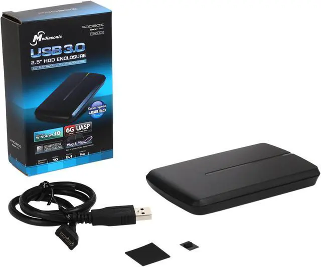 Alt view image 8 of 7 - Mediasonic NSNOE-SU3 USB 3.0 2.5" SATA 6.0 Gb/s UASP External Hard Drive Enclosure