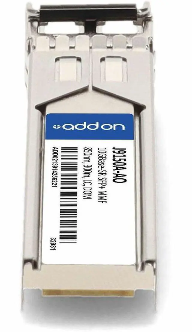Alt view image 4 of 4 - AddOn J9150A HP Compatible 10GBase-SR SFP+ Transceiver - MMF, 850nm, 300m, LC, DOM | J9150A-AO