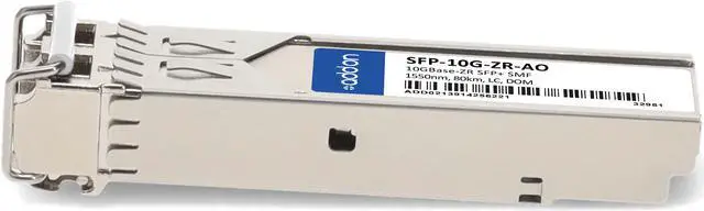 Alt view image 2 of 8 - Cisco® SFP-10G-ZR Compatible TAA 10GBase-ZR SFP+ Transceiver (SMF, 1550nm, 80km, LC, DOM)