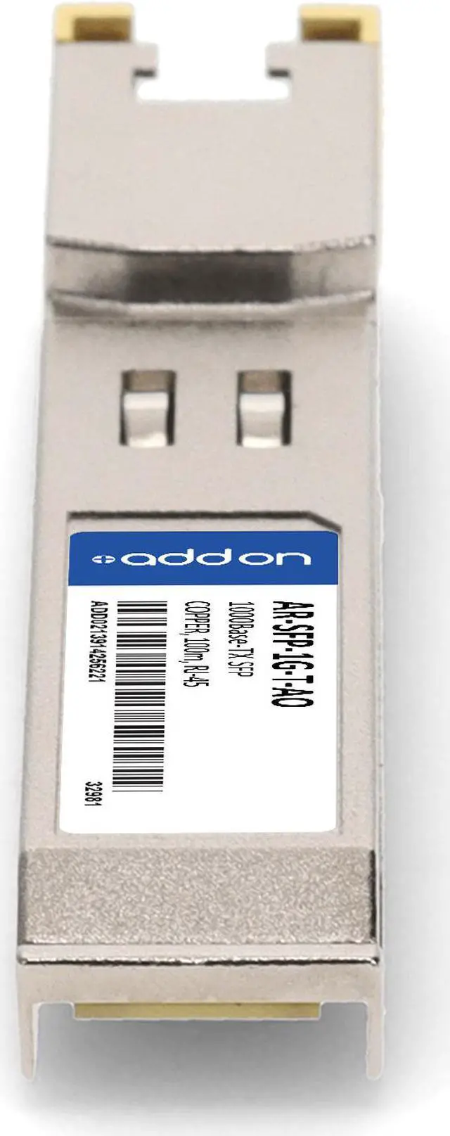 Alt view image 4 of 8 - Arista Networks® SFP-1G-T Compatible TAA 10/100/1000Base-TX SFP Transceiver (Copper, 100m, RJ-45)