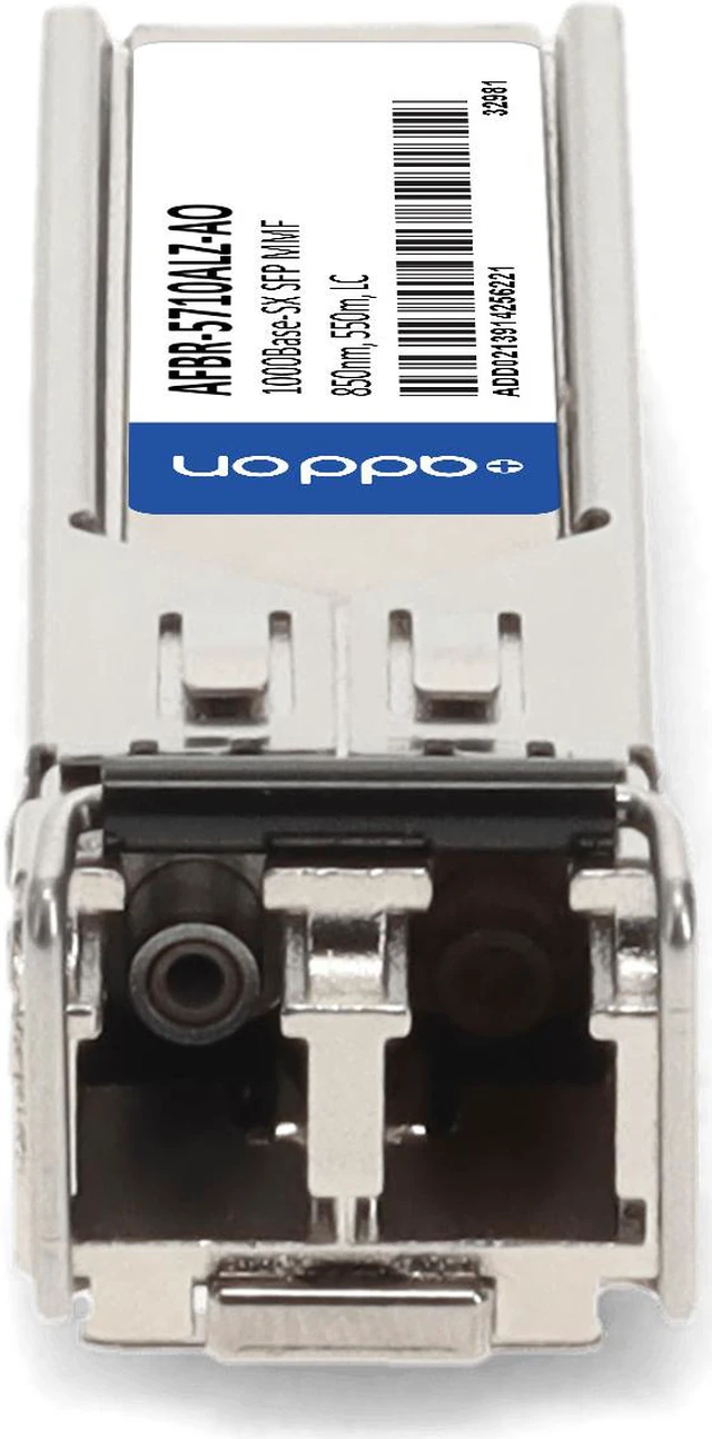 Alt view image 8 of 8 - Avago® AFBR-5710ALZ Compatible TAA 1000Base-SX SFP Transceiver (MMF, 850nm, 550m, LC, DOM)