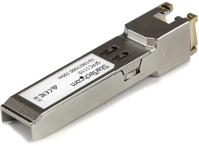 Alt view image 2 of 5 - StarTech.com Cisco SFP-GE-T Compatible SFP Module - 1000BASE-T - 10/100/1000 Mbps SFP to RJ45 Cat6/Cat5e Transceiver - 100m