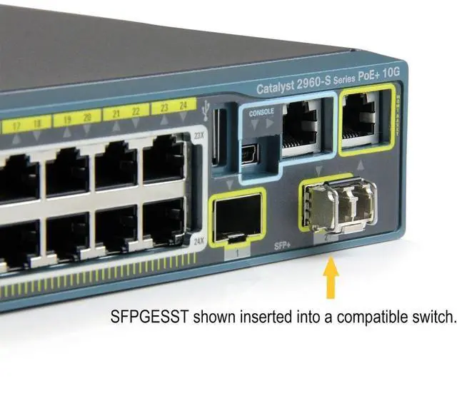 Alt view image 5 of 7 - StarTech.com Cisco SFP-GE-S Compatible SFP Module - 1000BASE-SX - 1GE Gigabit Ethernet SFP 1GbE Multimode Fiber MMF Optic Transceiver