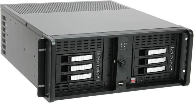 Main image of iStarUSA D-406-B6SA-SILVER-ND Steel 4U Rackmount Server Case 6xSATA Hot-Swap 20"depth Only 2 External 5.25" Drive Bays