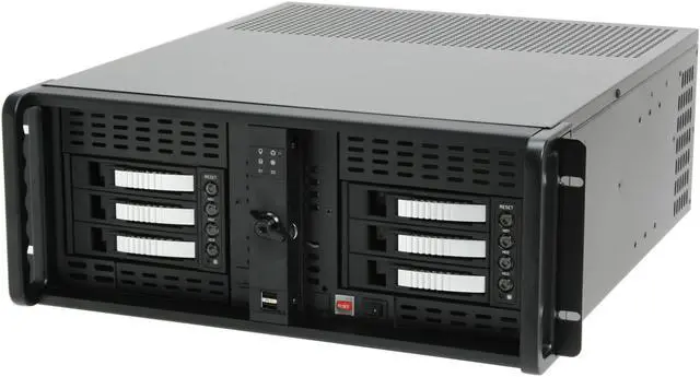 Alt view image 2 of 12 - iStarUSA D-406-B6SA-SILVER-ND Steel 4U Rackmount Server Case 6xSATA Hot-Swap 20"depth Only 2 External 5.25" Drive Bays