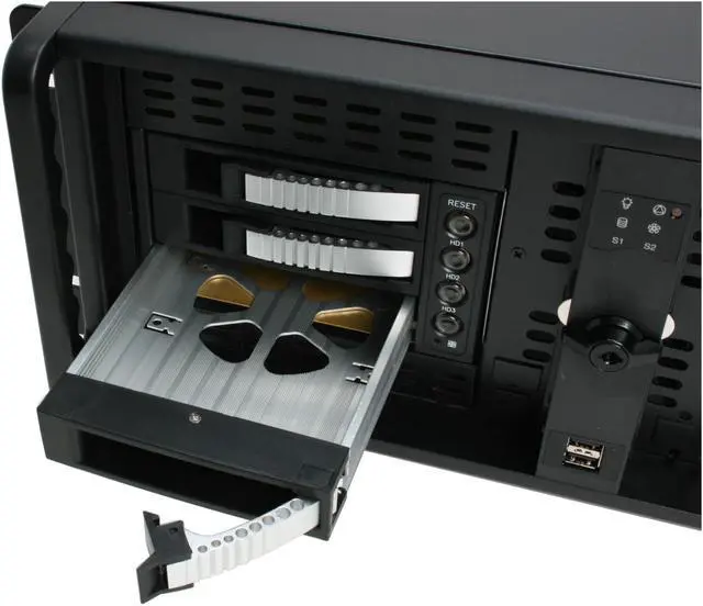 Alt view image 4 of 12 - iStarUSA D-406-B6SA-SILVER-ND Steel 4U Rackmount Server Case 6xSATA Hot-Swap 20"depth Only 2 External 5.25" Drive Bays