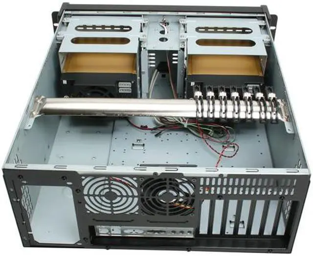 Alt view image 9 of 12 - iStarUSA D-406-B6SA-SILVER-ND Steel 4U Rackmount Server Case 6xSATA Hot-Swap 20"depth Only 2 External 5.25" Drive Bays