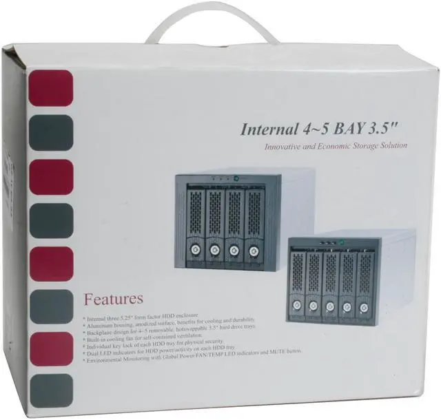 Alt view image 7 of 7 - RAIDAGE jAge34R40MS 4 3.5" Drive Bays AS/SATA (1 Int. mini SAS connector) 4-in-3 internal SAS/SATA Raid Cage with 1 Int. mini SAS connector