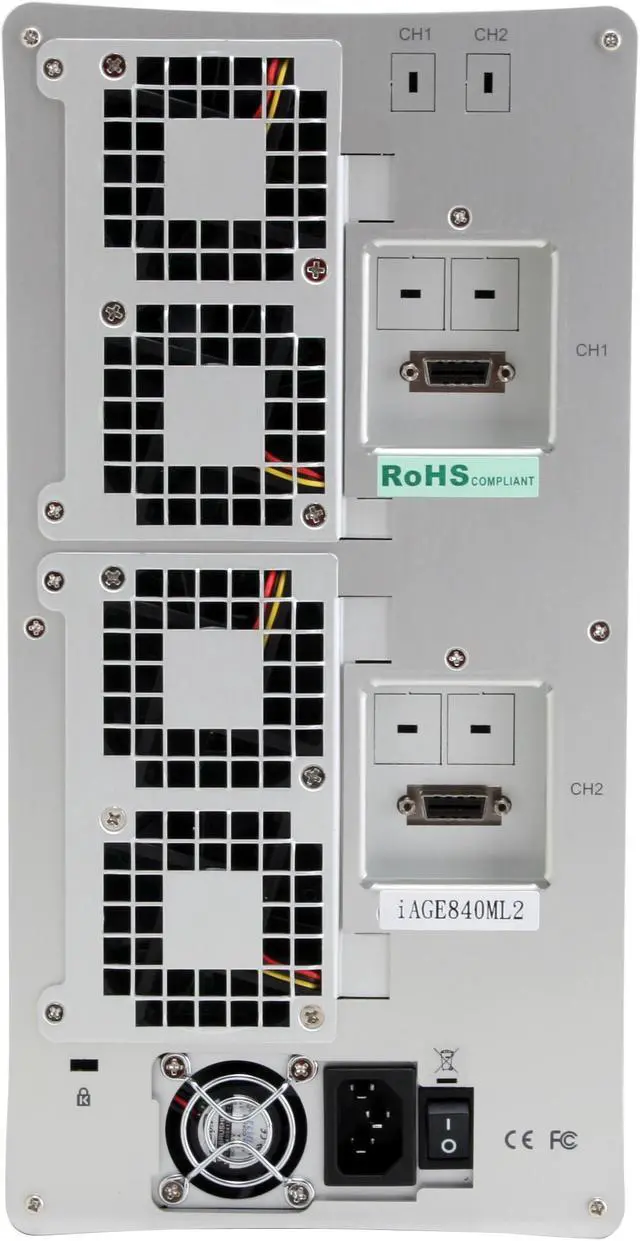 Alt view image 4 of 6 - RAIDAGE iAge840ML2 8 3.5" Drive Bays SAS/SATA II (Two MultilaneX4 connector) Tower 8-bay Multilane SAS/SATA Enclosure