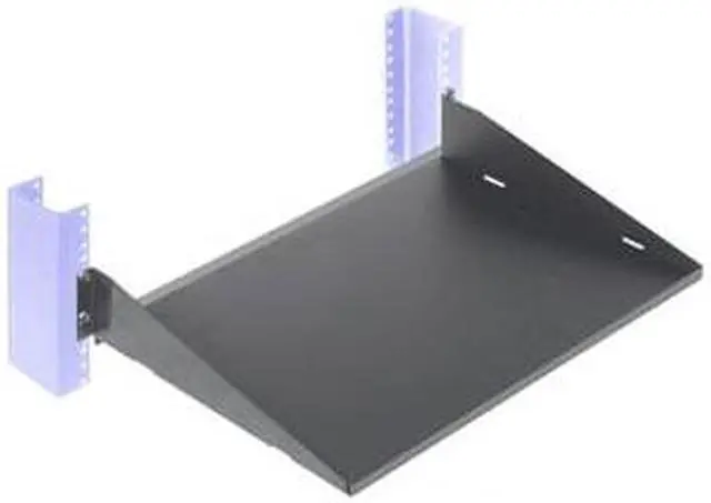 Main image of RackSolutions 2U 2Post Solid Cantilever Shelf 13in Depth - Flanged Up, Supports 60 lbs, Compatible with 2 Post and 4 Post Racks - OEM