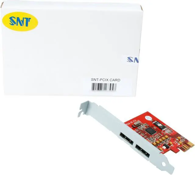 Alt view image 5 of 5 - SNT SNT-PCIX Card Silicon Image 3132 SATA II PCI Express 2 x eSATA Port Multiplier RAID Controller Card