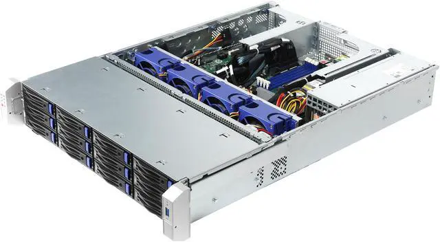 Alt view image 2 of 4 - Asrock Rack 2U12L2S-ROME/2T 2U Rackmount Storage Server Barebone AMD EPYC 7003 and 7002 (LGA 4094) SP3 12x3.5" HDD 800W Redundant PSU Dual 10G