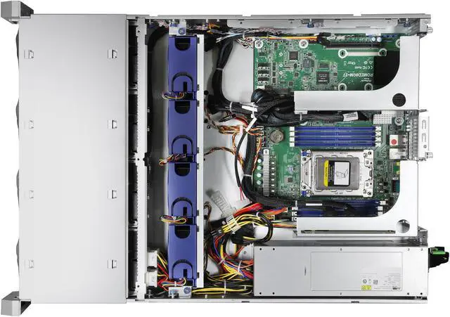 Alt view image 3 of 4 - Asrock Rack 2U12L2S-ROME/2T 2U Rackmount Storage Server Barebone AMD EPYC 7003 and 7002 (LGA 4094) SP3 12x3.5" HDD 800W Redundant PSU Dual 10G