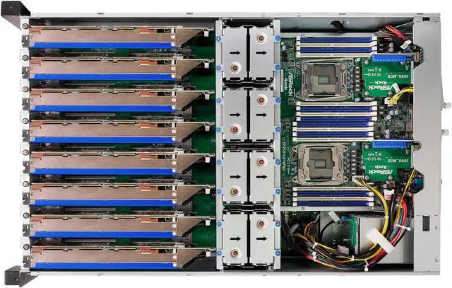 Alt view image 6 of 6 - Asrock Rack 3U8G+ 3U Rackmount Server Barebone Dual Socket R3 (LGA2011) Intel C612 8GPU