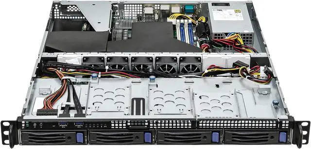 Alt view image 2 of 4 - Asrock Rack 1U4LW-X570/2L2T 1U Rackmount Server Barebone AMD AM4 Ryzen PGA1331 X570 4x3.5 HDD 400W PSU Dual 10G